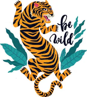 虎年猛虎手绘图