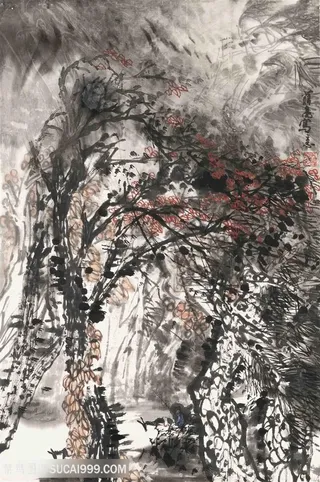 水墨树高清艺术挂画
