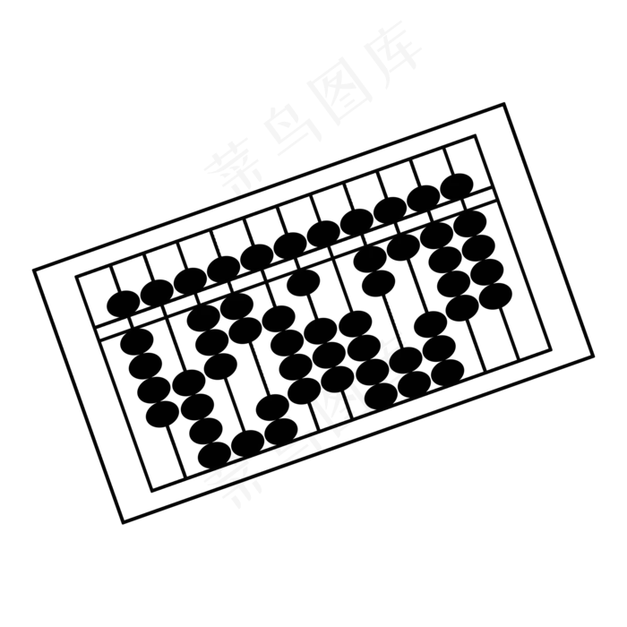 矢量黑色算盘儿童珠心算培训教学用具