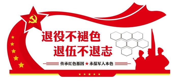 矢量退役军人党建文化墙
