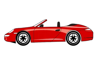 跑车红色卡通
