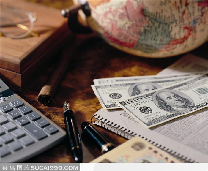 钢笔和美元