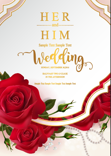 祝贺婚礼结婚邀请卡素材