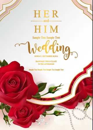 祝贺婚礼结婚邀请卡素材