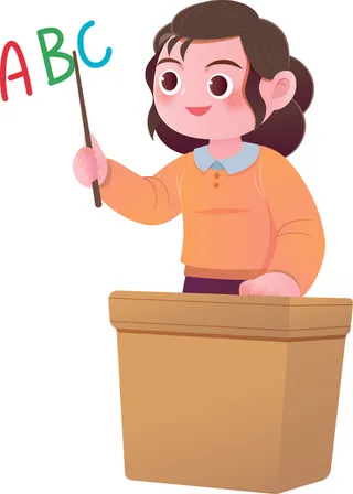 矢量免抠卡通教师