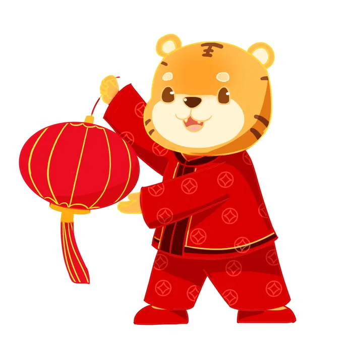可爱虎年形象卡通新春psd模版下载