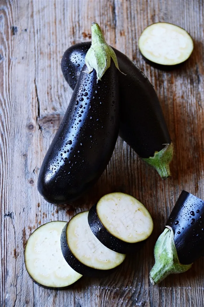 新鲜茄子特写高清图片