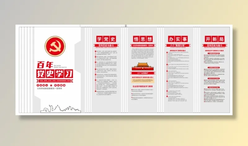 党建党史文化墙源文件CDR平面效果图cdr矢量模版下载