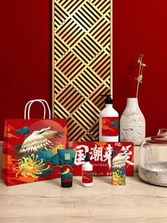 中国风国潮新春春节包装样机模板