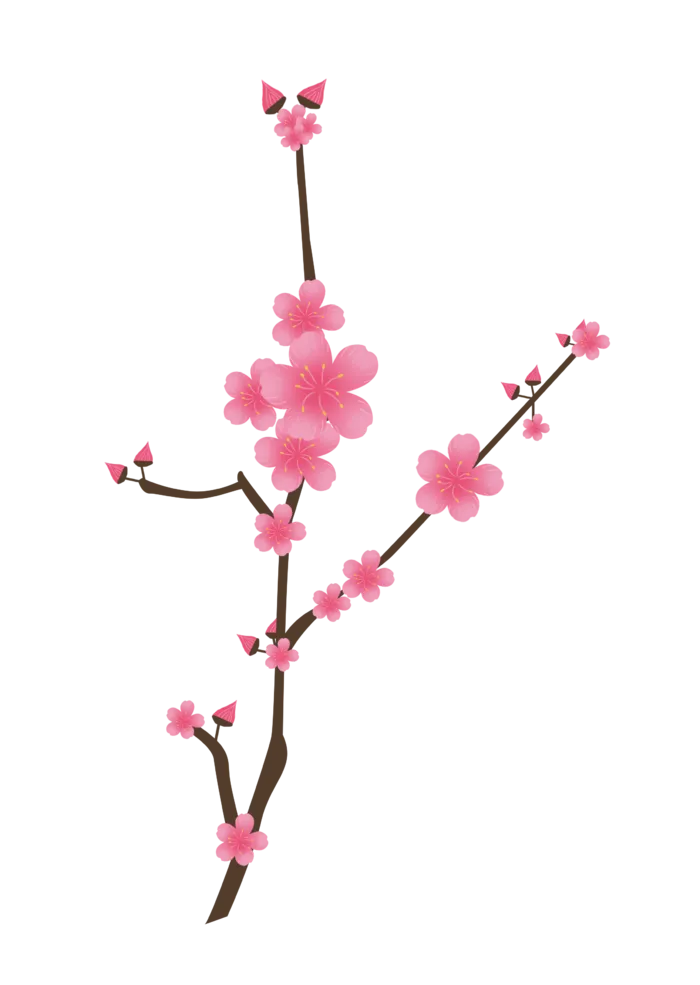 春天浪漫粉红色樱花手绘樱花梅花桃花花朵图片PNG免扣素材