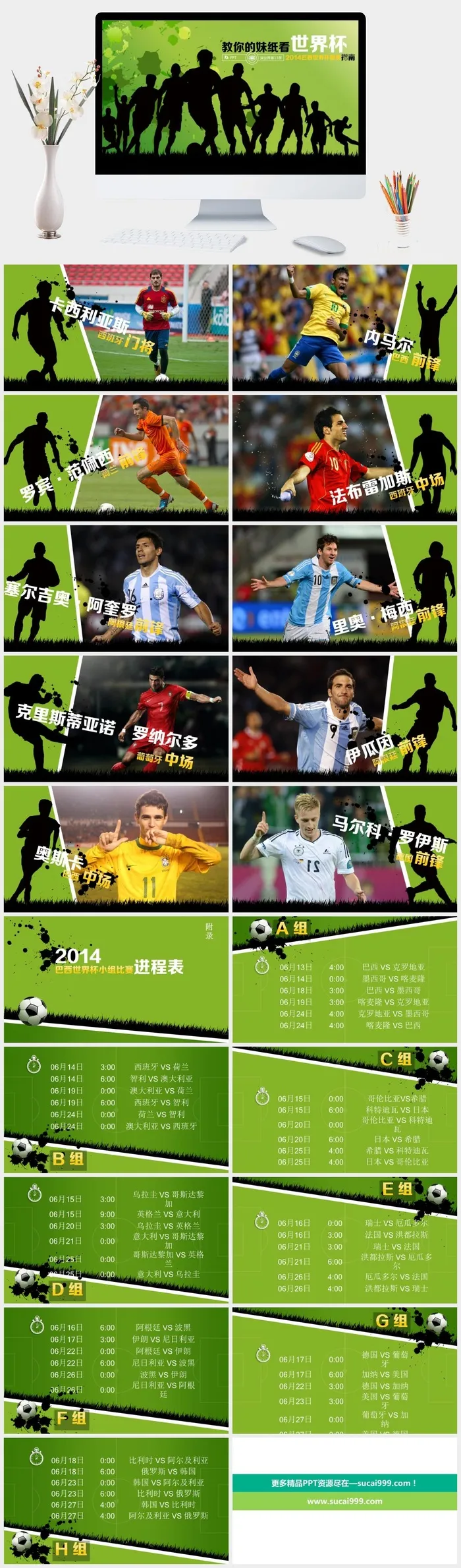 著名足球球星介绍PPT模板