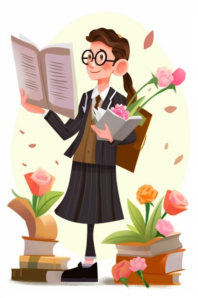 毕业学生穿着学士服花海报素材背景(896x1344)