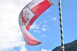 旗杆上奥地利国旗图片