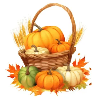 秋季作物小麦南瓜免抠