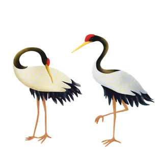 中国风古典中式国潮风手绘飞鹤图案仙鹤装饰素材PNG免抠插画元素