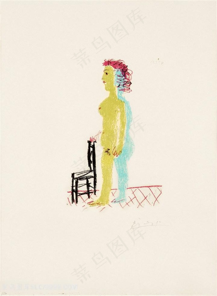 毕加索水彩男孩装饰画