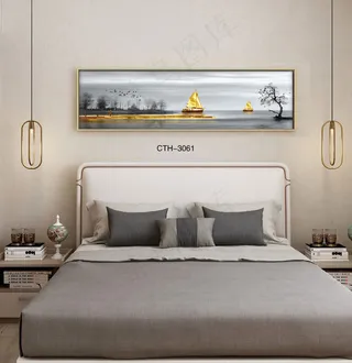 轻奢晶瓷装饰画客厅沙发背景墙卧室床头挂画酒店样板间房间模型现代抽象风