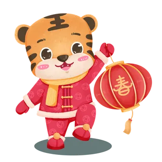 2022虎年卡通老虎形象拜年图案素材图片插图素材