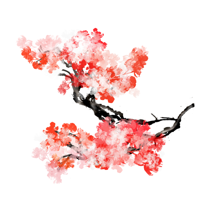 春天浪漫粉红色樱花手绘樱花梅花桃花花朵图片PNG免扣素材