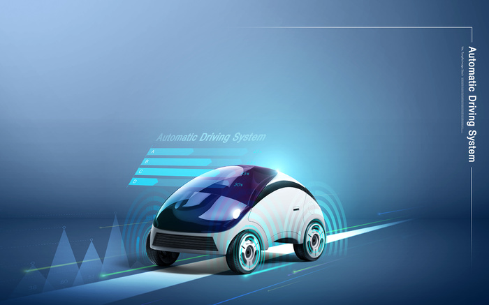 未来自动驾驶海报PSD分层素材