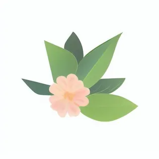 一朵花有绿叶环绕png免抠