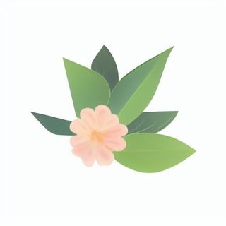 一朵花有绿叶环绕png免抠