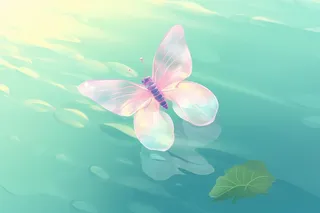 创新可爱粉色荷叶昆虫线条背景