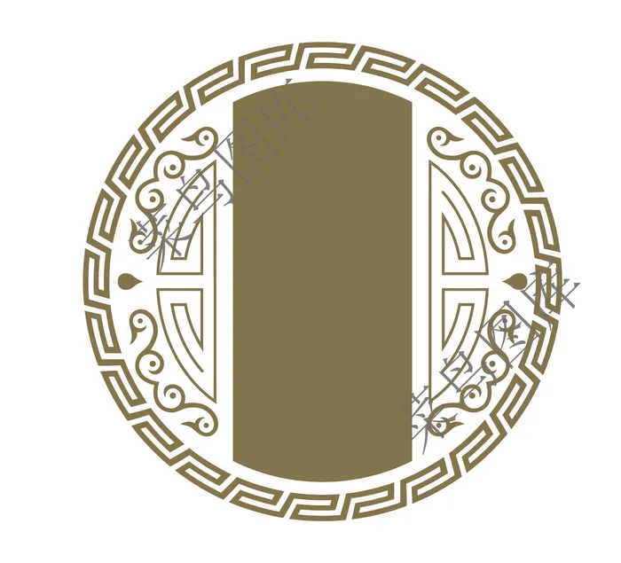 纹路圆形框矢量图ai矢量模版下载