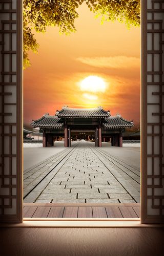  中式建筑海报PSD素材