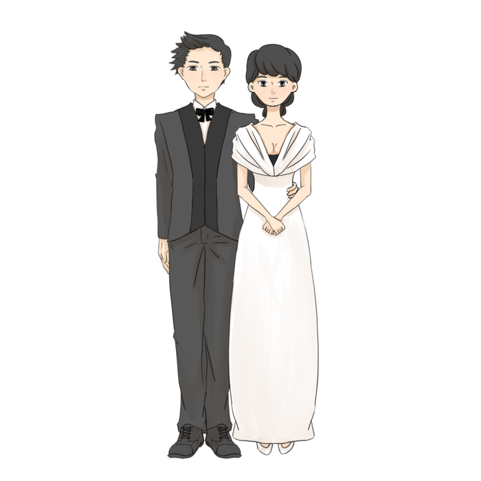 婚纱卡通人物婚礼白纱结婚婚纱摄影手绘