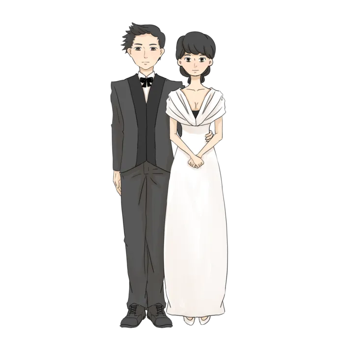 婚纱卡通人物婚礼白纱结婚婚纱摄影手绘