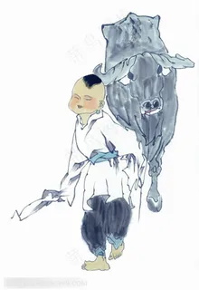 传统水墨画牧童高清图