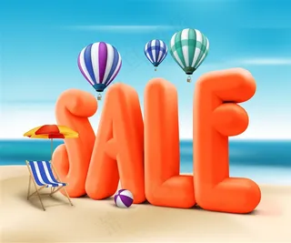 创意夏季促销艺术字高清素材