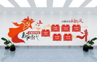 新时代文明实践站六传六习党建文化墙