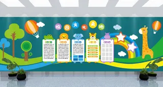 幼儿园小学卡通校园文化墙