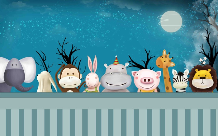卡通儿童房背景墙壁纸壁画壁布