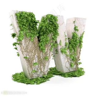 3D字母W设计素材