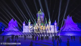 哈尔滨雪博会雪雕灯光秀