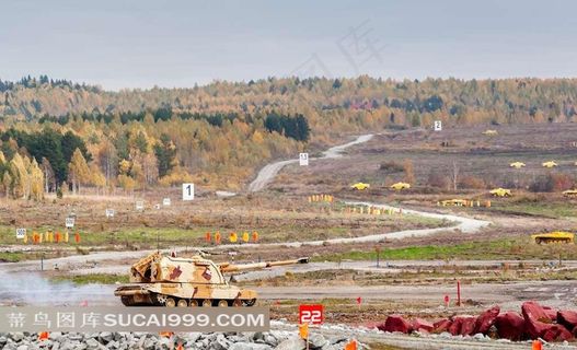 演习战场上的坦克