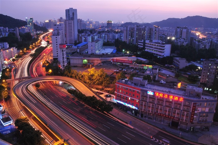 广州天河夜景摄影图片