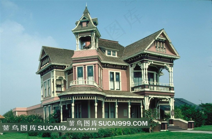 欧式阁楼建筑风光素材图片