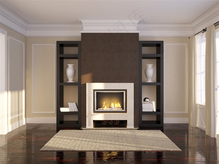 客厅壁炉装修