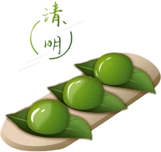 清明节海报设计插图卡通青团素材图片元素png透明背景