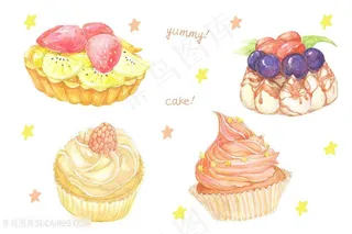 蛋糕甜点插画素材