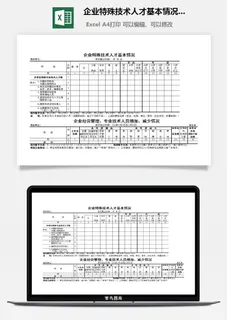 企业特殊技术人才基本情况表excel模板