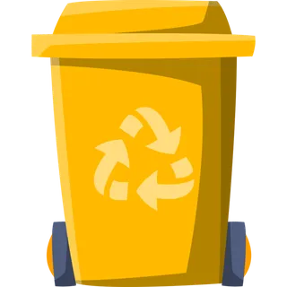 方顶黄色垃圾桶图标