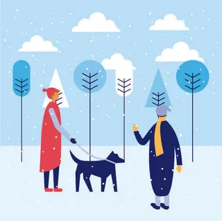 冬天服饰服装冬装穿冬装保暖冬季卡通人物男女装Ai矢量图片素材