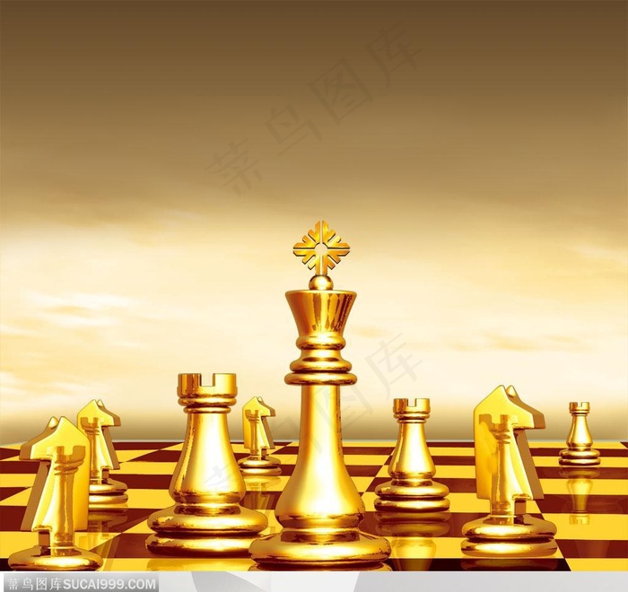 西式元素-西方象棋镀金国际象棋