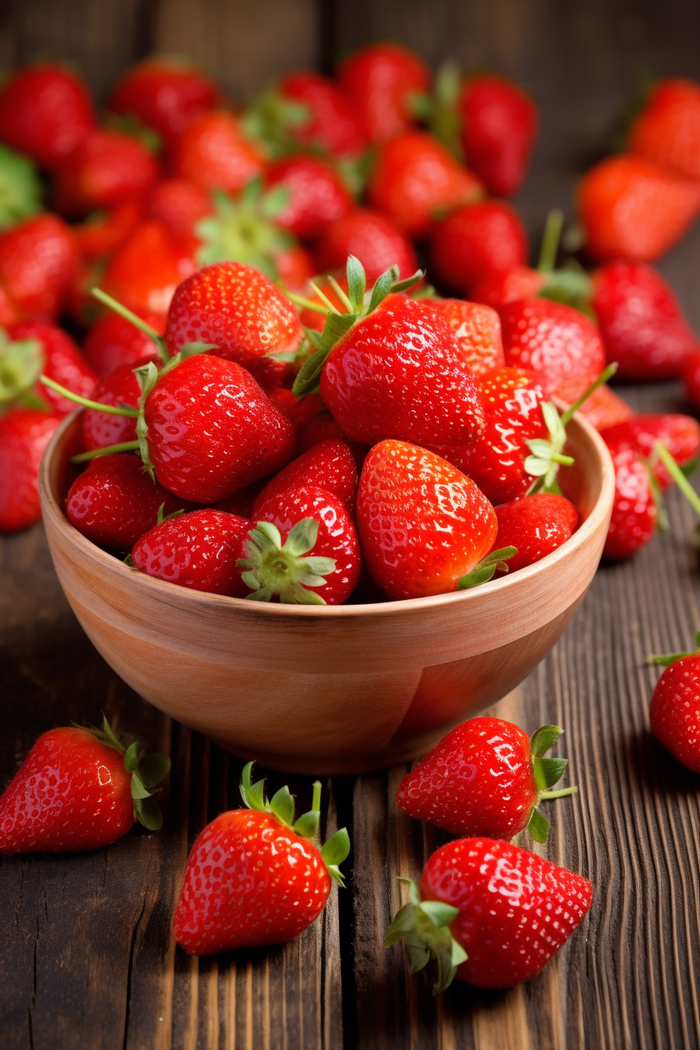 碗装红草莓水果摄影图