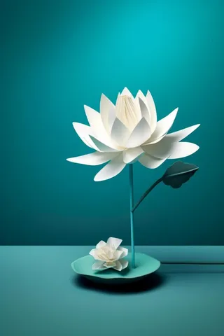 意境创意蓝色荷花叶子背景